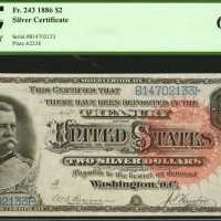 Fr. 243. 1886 $2 Silver Certificate. PCGS Gem New 66 PPQ.