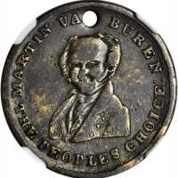 1840 Martin Van Buren. DeWitt-MVB 1840-7, HT-76, Low-57. Brass. 22.7 mm. VF-25 (NGC).