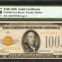 Fr. 2405. 1928 $100 Gold Certificate. PMG Very Fine 25.