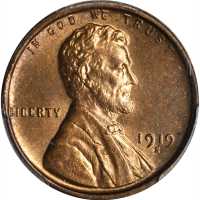 1919-S Lincoln Cent. MS-65 RD (PCGS).