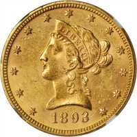 1893 Liberty Head Eagle. MS-62 (NGC).