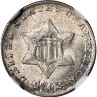 1852 Silver Three-Cent Piece. MS-65 (NGC). CAC.