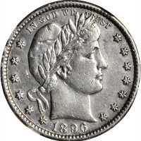 1896-S Barber Quarter. AU Details--Improperly Cleaned (NGC).