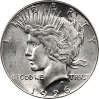 1926-S Peace Silver Dollar. MS-65 (PCGS). Gold Shield Holder.