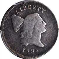 1795 Liberty Cap Half Cent. C-1. Rarity-2. Lettered Edge, With Pole. Good Details--Environmental Dam