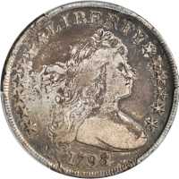 1798 Draped Bust Silver Dollar. Heraldic Eagle. BB-113, B-27. Rarity-2. Pointed 9, Close Date. VF De