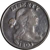 1803 Draped Bust Cent. S-254. Rarity-2. Small Date, Small Fraction. Fine-12 Porous, Surfaces Smoothe