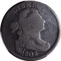 1807/6 Draped Bust Cent. S-272. Rarity-5+. Small 7, Blunt 1. Good-4 (PCGS).