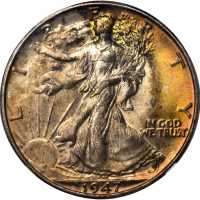 1947 Walking Liberty Half Dollar. MS-66+ (NGC). CAC.