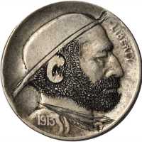 1913 Type II Man with Beard and Hat. Host coin Extremely Fine.