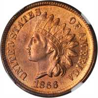 1866 Indian Cent. Unc Details--Altered Color (NGC).