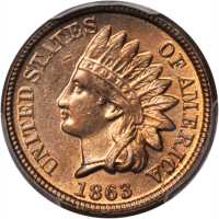 1863 Indian Cent. MS-64 (PCGS).