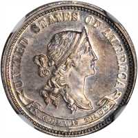 1870 Pattern Dime. Judd-862, Pollock-950. Rarity-7+. Silver. Plain Edge. Proof-63 (NGC).
