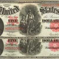 Lot of (2) Fr. 88 & 91. 1907 $5 Legal Tender Notes. Choice Very Fine.