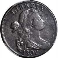 1802 Draped Bust Cent. S-231. Rarity-1. Stemless Wreath. VF Details--Environmental Damage (PCGS).