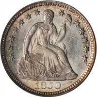 1850-O Liberty Seated Half Dime. Large O. MS-64 (PCGS). CAC.
