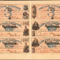 Jackson, Mississippi. State of Mississippi “Cotton Pledged.” May 1, 1862. $3-$3-$1-$1-$1-$1. Very Fi