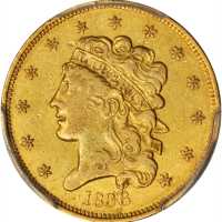 1836 Classic Head Half Eagle. McCloskey-2. Second Head, Large Close Date, Large 5. EF Details--Clean