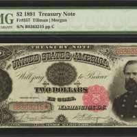 Fr. 357. 1891 $2 Treasury Note. PMG Gem Uncirculated 65 EPQ.