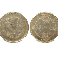 新疆省造饷银五钱字面回文 NGC VF 35