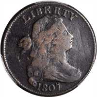 1807 Draped Bust Cent. S-271. Rarity-1. Comet Variety. Fine Details--Environmental Damage (PCGS).