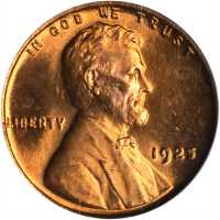 1925 Lincoln Cent. MS-65 RD (PCGS).