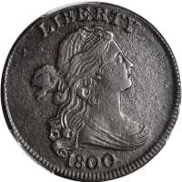 1800 Draped Bust Cent. S-199. Rarity-4. AU Details--Environmental Damage (PCGS).