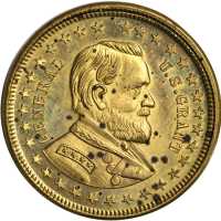 1872 Ulysses S. Grant. DeWitt-USG 1872-3. Brass. 31.4 mm. Mint State.