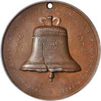1876 U.S. Centennial Exposition. Liberty Bell-Independence Hall Dollar. Copper. 38 mm. HK-25. Rarity