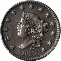 1829 Matron Head Cent. N-2. Rarity-2. Large Letters. EF Details--Environmental Damage (PCGS).