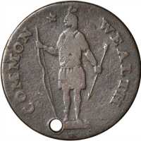 1788 Massachusetts Cent. Ryder 13-I, W-6370. Rarity-7. Period after MASSACHUSETTS. Fine-12.