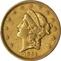 1851 Liberty Head Double Eagle. EF-40 (PCGS).