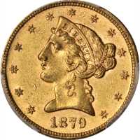 1879 Liberty Head Half Eagle. MS-61 (PCGS).