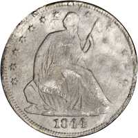 1844-O Liberty Seated Half Dollar. WB-16. Rarity-3. Shipwreck Effect (NGC).