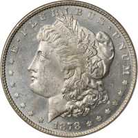 1878 Morgan Silver Dollar. 8 Tailfeathers. MS-63 (NGC).