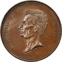 1860 Abraham Lincoln. DeWitt-AL 1860-3. Copper. 41.5 mm. Choice MS-65 (NGC).