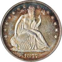 1877 Liberty Seated Half Dollar. WB-103. Type II Reverse. MS-63 (ANACS). OH.