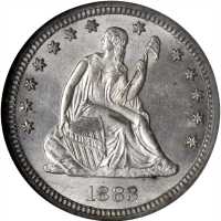 1883 Liberty Seated Quarter. MS-64 (NGC).