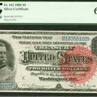 Fr. 242. 1886 $2 Silver Certificate. PCGS Gem New 66 PPQ.