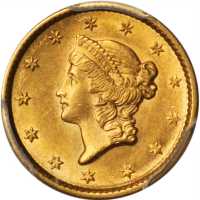 1851 Gold Dollar. MS-61 (PCGS).