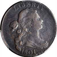1801 Draped Bust Cent. S-224. Rarity-1. Fine Details--Surfaces Smoothed (PCGS).