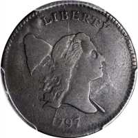 1797 Liberty Cap Half Cent. C-1. Rarity-2. 1 Above 1--Overstruck on a Cut-Down Talbot, Allum & Lee C