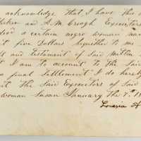 January 7, 1854. Receipt for a Slave Named Susannah. Very Fine.