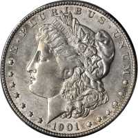 1901-S Morgan Silver Dollar. AU-53 (PCGS).