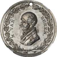 1840 Martin Van Buren. DeWitt-MVB 1840-5. White metal. 37 mm. MS-63 (NGC).