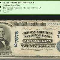New Orleans, Louisiana. $20 1902 Date Back. Fr. 643. The German-American NB. Charter #7876. PCGS Ver