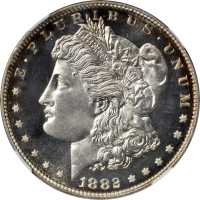1882 Morgan Silver Dollar. Proof-67 Cameo (NGC).