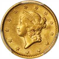 1852 Gold Dollar. AU-58 (PCGS).