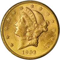 美国1903-S年20美元金币。