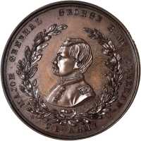 1864 George McClellan. DeWitt-GMcC 1864-5. Bronzed copper. 34 mm. MS-65 BN (NGC).